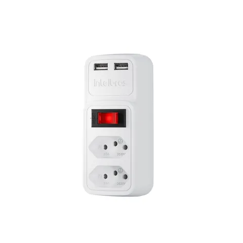 Intelbras EAC 202 (adaptador com 2 tomadas e 2 USB)